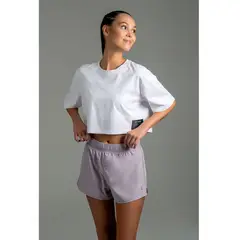 ULTIMATE - Polo Casual Crop Manga Corta para Mujer - Blanc The Blanc