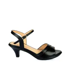 VIALE - Sandalia Dorsay Casual LINDA-2501 Negro Cuero