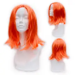 GENERICO - Peluca sintético lacio Semi Larga color Naranja