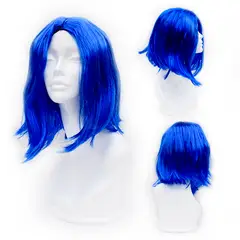 GENERICO - Peluca sintético lacio Semi Larga color Azul