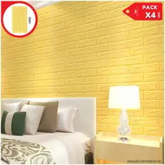 INSPIRA - Papel Tapiz Mural Decorativo Pack x4 Amarillo