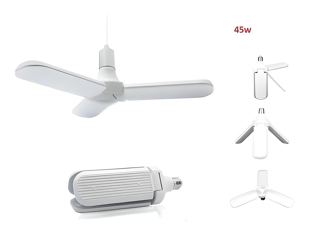 LÁMPARA FOCO LUZ LED MODELO MOLINO DE 3 ASPAS