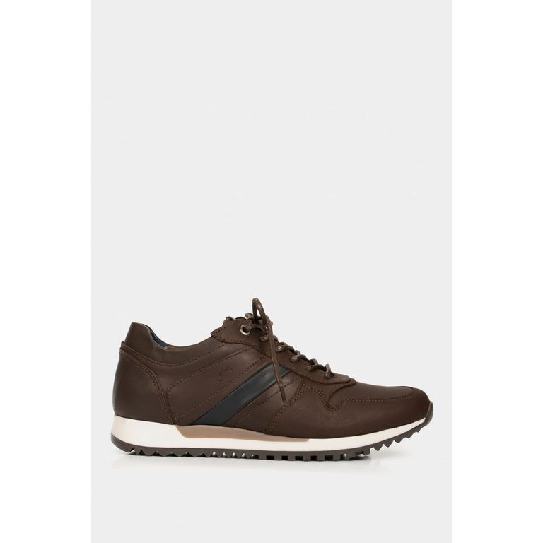 Vélez Zapatillas romeo Cuero Hombre Efecto Envejecido Café