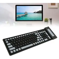 SEISA - Teclado Bluetooth Plegable Suave Impermeable para PC Laptop Celular
