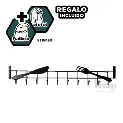 RYBIU IMPORT - Colgador para Puertas Multiuso en Negro Y+Regalo Stickers