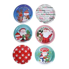 GENERICO - Bandeja navideña de metal Diseños variados- UNIDAD