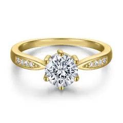 AFRODITA - Anillo de Compromiso Plata Bañado en Oro 18k ECF4000