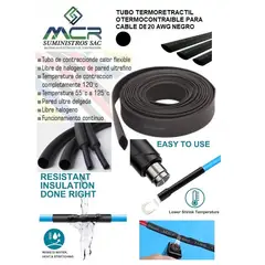 GENERICO - TUBO TERMORETRACTIL O TERMOCONTRAIBLE PARA CABLE DE 20AWG X10 METROS