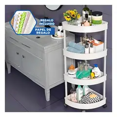 RYBIU IMPORT - Estante de Esquina Movil 4 N en Blanco Y+Papel de Regalo