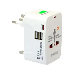 OPALUX - Adaptador Enchufe Multiple 2 entradas USB + 1 Tipo C OP-931E