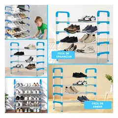 RYBIU IMPORT - Portazapatos Practico e Ideal 4 N Celeste Y+Gift MiniAgenda