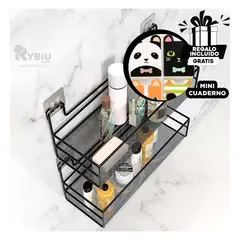 GENERICO - Cesta para Cosmeticos con Estantes Negro Y+Regalo Agendita