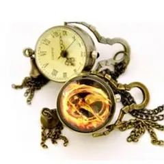 GENERICO - Collar reloj retro color bronce del Sinsajo