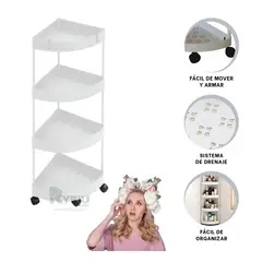 GENERICO - Repisa con Ruedas para Hogar Tono Blanco Y+Post-it Adhesivos