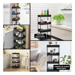 GENERICO - Estante de Cuatro Niveles en Color Negro Y+Regalo Stickers