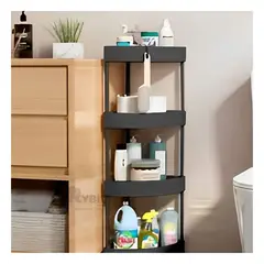 GENERICO - Estante para Cocina con Ruedas Tono Negro Y+Regalo Stickers