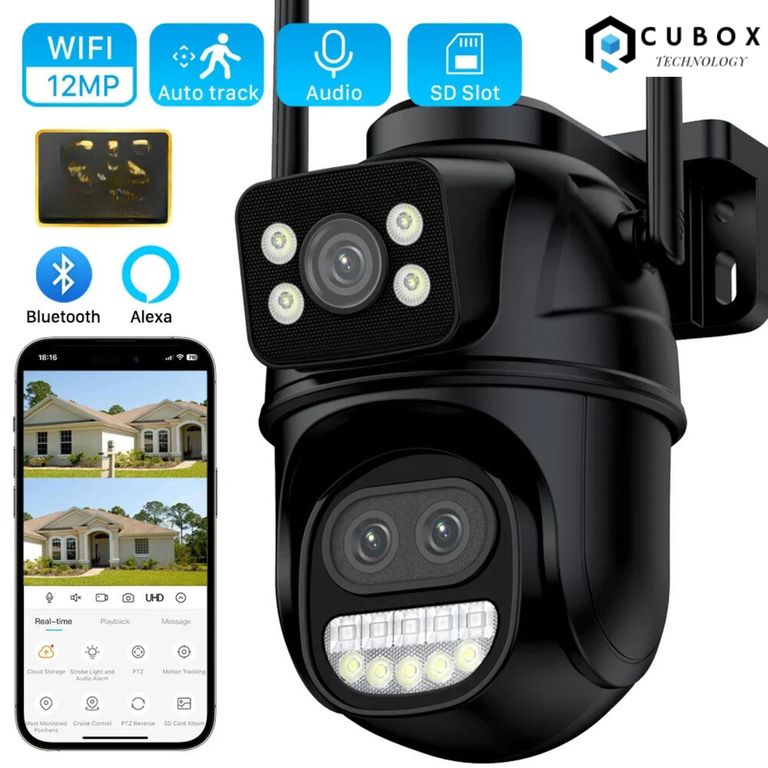 Camara de Seguridad WIFI PTZ Doble Lente 5K con Zoom Optico 50m