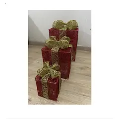 GENERICO - Set de 3 cajas de regalo adorno para navidad