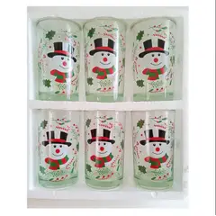 GENERICO - Vaso De Vidrio Navidad Navideño Set x 6 unid