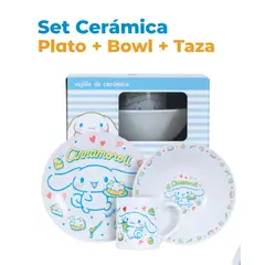 SCOOL - SET DE CERAMICA 3 PIEZAS BOWL PLATO Y TAZA