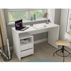TU MESITA - Escritorio y Cajonera con Ruedas Joyce Blanco 130cm