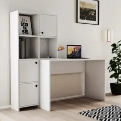 TU MESITA - Escritorio Clásico 3 puertas con repisa Roma color Blanco