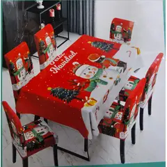 GENERICO - Mantel Navideño + 06 Forros Funda De Silla / NAVIDAD