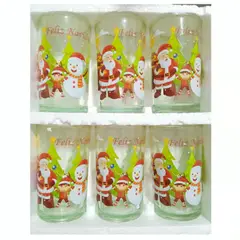 GENERICO - VASO PAPA NOEL NAVIDEÑO SET X6