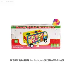 GENERICO - JUGUETE DIDÁCTICO BUS ESCOLAR CON ABECEDARIO ENCAJE