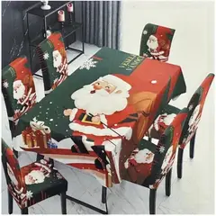 GENERICO - MATEL NAVIDEÑO ROJO/VERDE + 06 Forros Funda De Silla