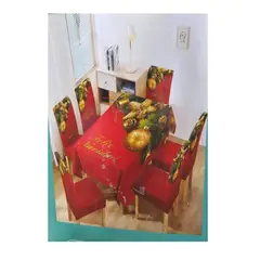 GENERICO - MATEL NAVIDEÑO CAMPANAS + 06 Forros Funda De Silla