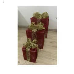GENERICO - Set de 3 cajas de regalo adorno para navidad