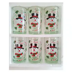 GENERICO - VASOS DE VIDRIO NAVIDAD / SET X6