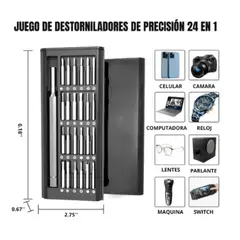 GENERICO - JUEGO DE DESTORNILLADORES IMANTADOS 24 EN 1