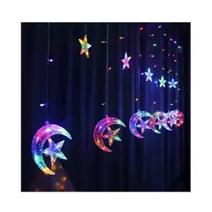 GENERICO - LUCES NAVIDEÑA ESTRELLA MEDIA LUNA MULTICOLOR 3 metros