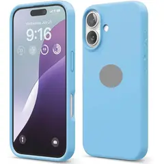 GENERICO - Protector de celular silicona Para Iphone 16 Celeste
