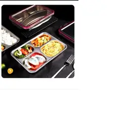 GENERICO - Fiambrera dividida de acero inoxidable 304 kawaii