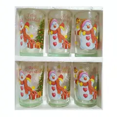 GENERICO - Vaso De Vidrio Navidad Navideño Set x 6 unid