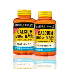 MASON - Vitamina Calcium 600Mg D3 800Iu 20 Mcg 60 Tab Pack X2