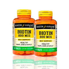 MASON - Vitamina Biotin 800 Mcg 60 Tab Pack X2