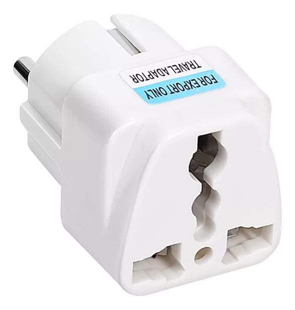 ADAPTADOR UNIVERSAL ENCHUFE 10A 250V MUY UTIL ENTRADA EUROPEO