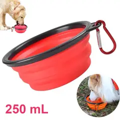 GENERICO - PLATO PORTATIL PLEGABLE CHICOS PARA MASCOTA - 250mL CORAL