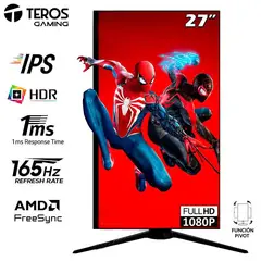 TEROS GAMING - Monitor GAMING Teros 2752G 27 IPS 165Hz 1MS FREESYNC HDMI DISPLAYPORT