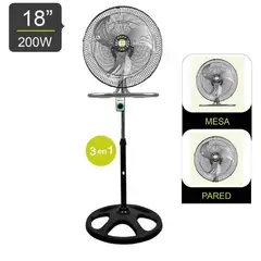 BOSSKO - Ventilador Pedestal De 18" 200 W BK-8218VI Negro