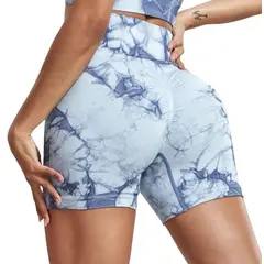 GENERICO - Short Deportivo Tie Dye sin Costuras con Push Up Ropa deportiva gym