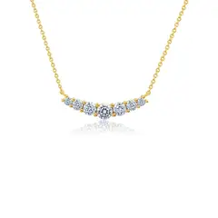 CRISLU - Collar extensible brillante con barra redonda de 7 piedras