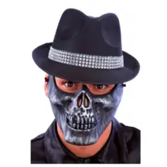 GENERICO - Máscara media cara Calavera HALLOWEN con accesorio