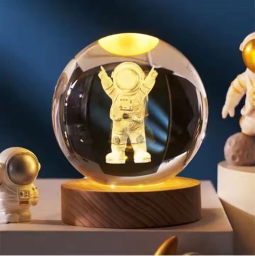 Lampara Bola de Cristal USB - Astronauta 6 cm