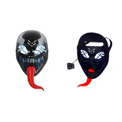 GENERICO - Disfraz Máscara Led Multicolor Venom Lengua Extrema Talla M