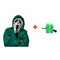 GENERICO - Disfraz Completo con Máscara Led Ghost Face Talla L
